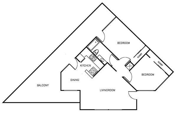 2 Bedroom Floorplan - Layout A
